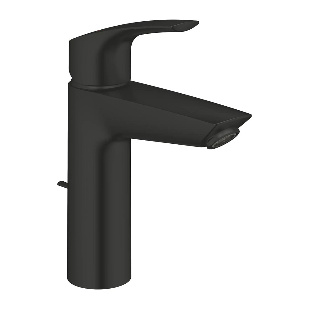 Grohe Eurosmart egykaros mosdócsaptelep, "M" méret, húzórudas leeresztőgarnitúrával, matt fekete