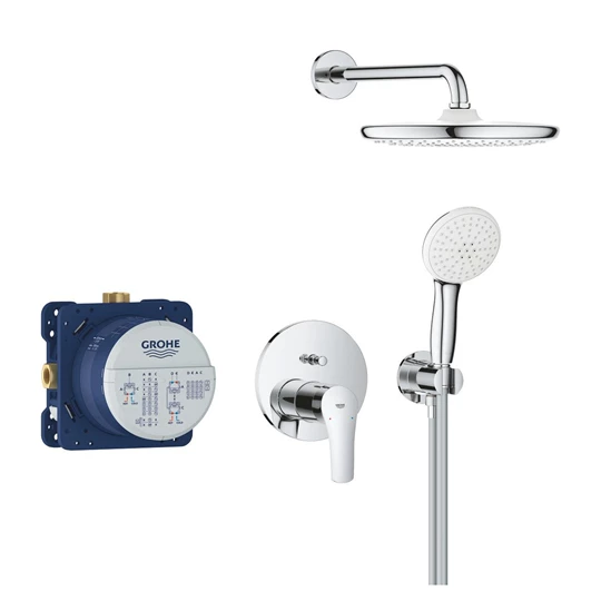 Grohe Eurosmart falsík alatti zuhanyrendszer Tempesta 250 fejzuhannyal (kerek forma), króm