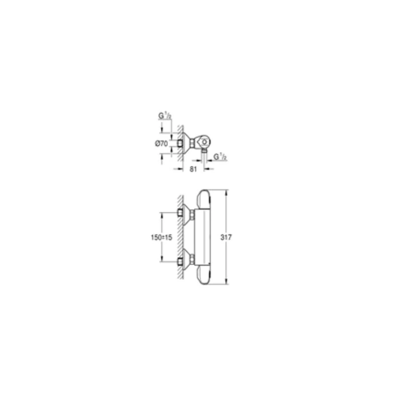 Grohe Grohtherm 1000 termosztátos zuhany csaptelep 