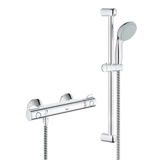 Grohe Grohtherm 800 termosztátos zuhany csaptelep, 600 mm-es sines zuhanyszettel 