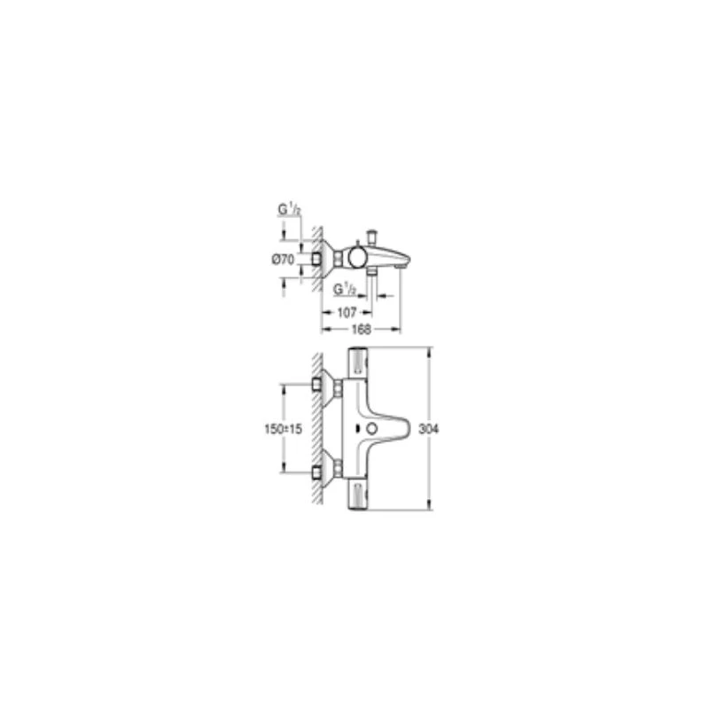 Grohe Grohtherm 800 termosztátos kádcsaptelep, automata váltógombbal: kád/zuhany