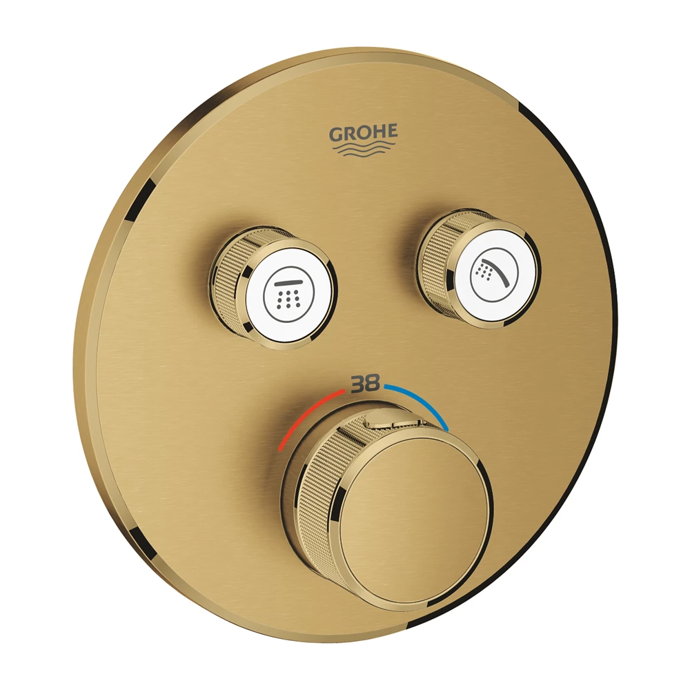 Grohe Grohtherm Smartcontrol, termosztátos színkészlet, 2 funkciós, kerek kialakítású, Brushed Cool Sunrise