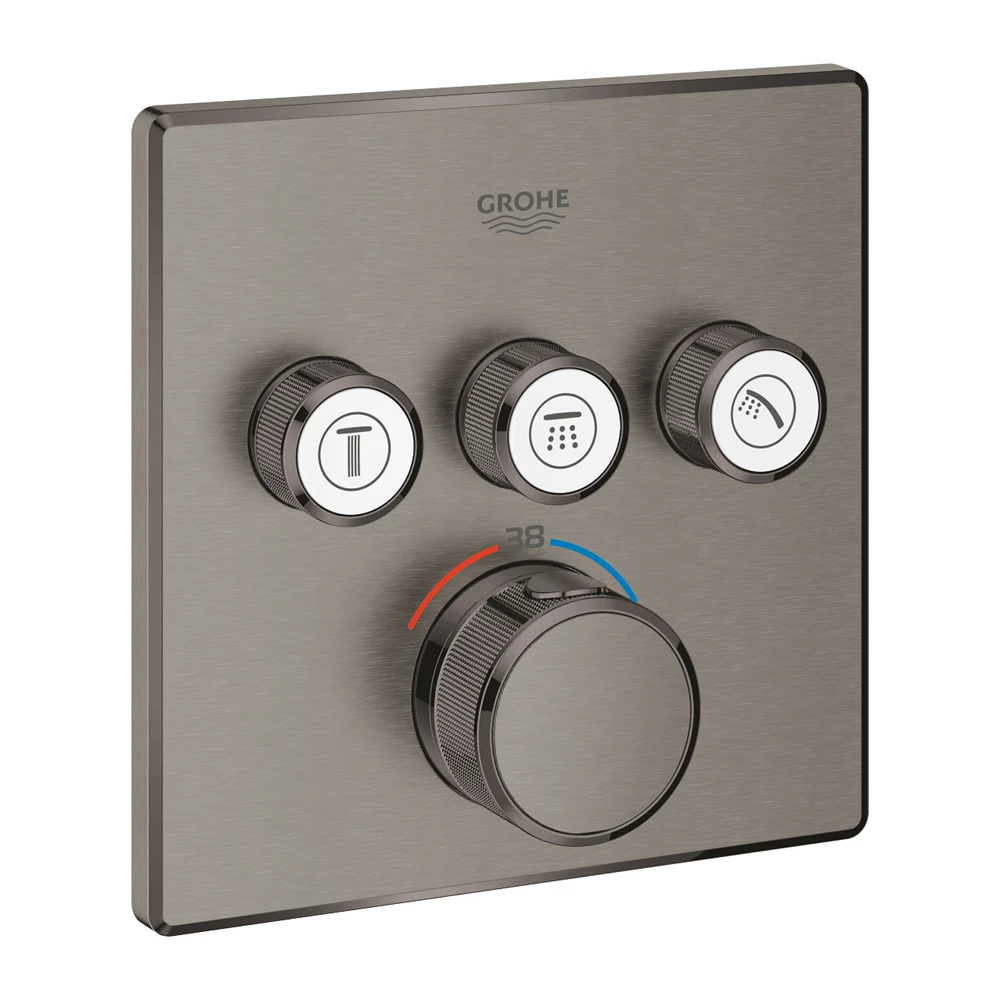 Grohe Grohtherm Smartcontrol termosztátos színkészlet, 3 utas váltó, Brushed Hard Graphite