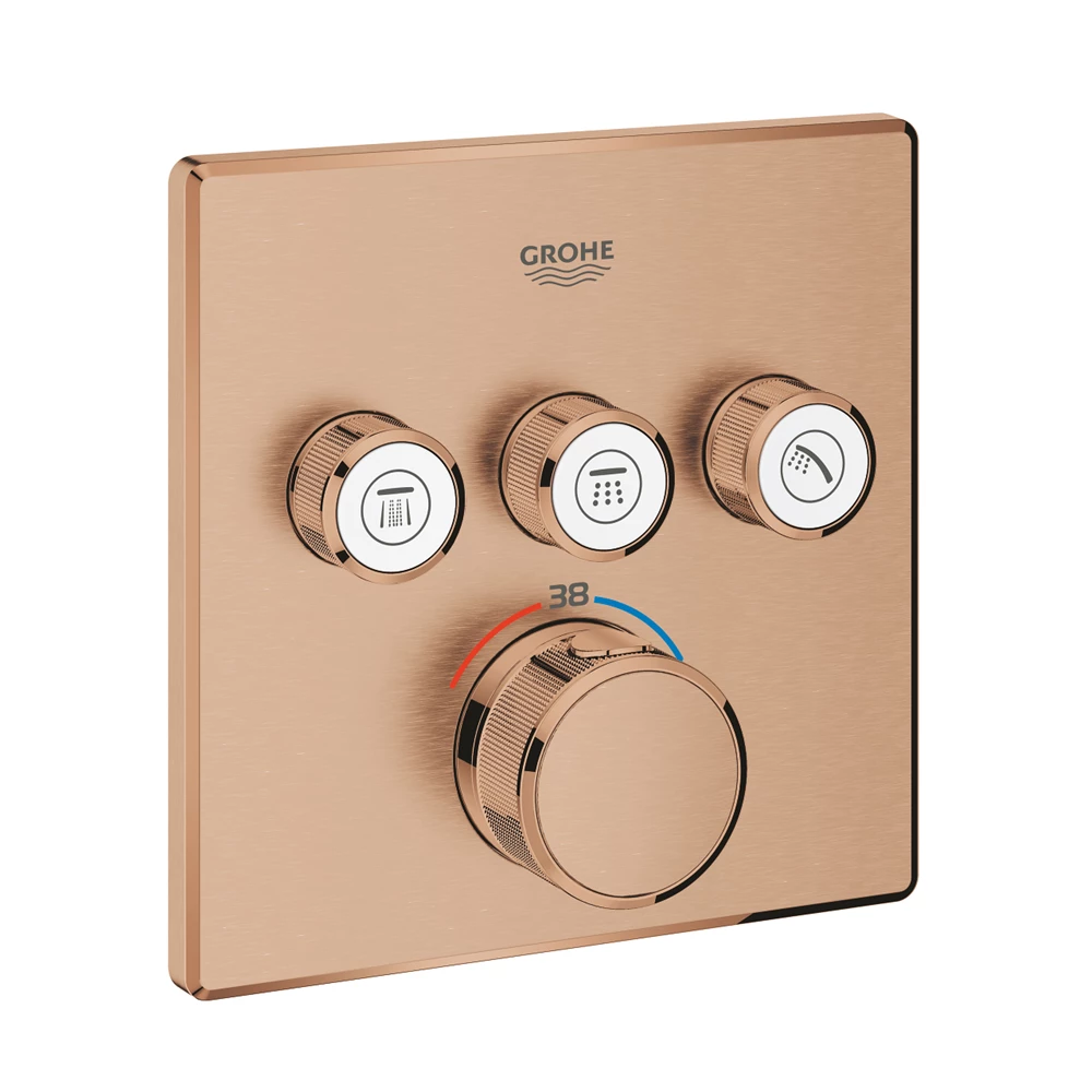 Grohe Grohtherm Smartcontrol termosztátos színkészlet, 3 utas váltó, Brushed Warm Sunset