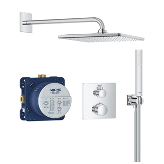 Grohe Grohtherm rejtett zuhanyrendszer Rainshower Mono 310 Cube fejzuhannyal (szögletes forma)