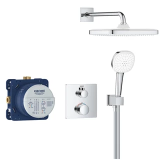 Grohe Grohtherm rejtett zuhanyrendszer Tempesta 250 Cube fejzuhannyal (szögletes forma)