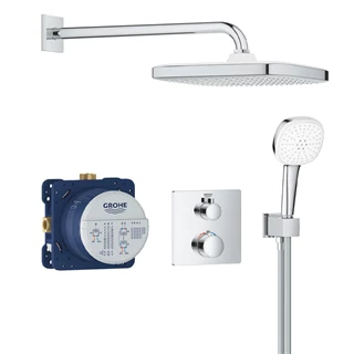 Grohe Grohtherm rejtett zuhanyrendszer Tempesta 250 Cube fejzuhannyal (szögletes forma)