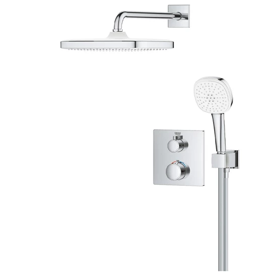 Grohe Grohtherm rejtett zuhanyrendszer Tempesta 250 Cube fejzuhannyal (szögletes forma)