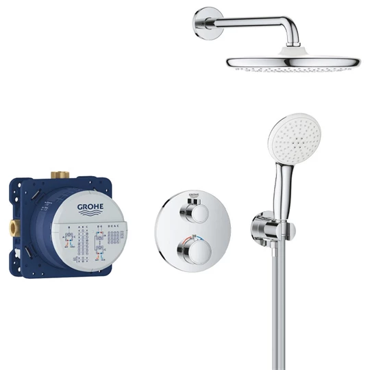 Grohe Grohtherm rejtett zuhanyrendszer Tempesta 250 fejzuhannyal (kerek forma)