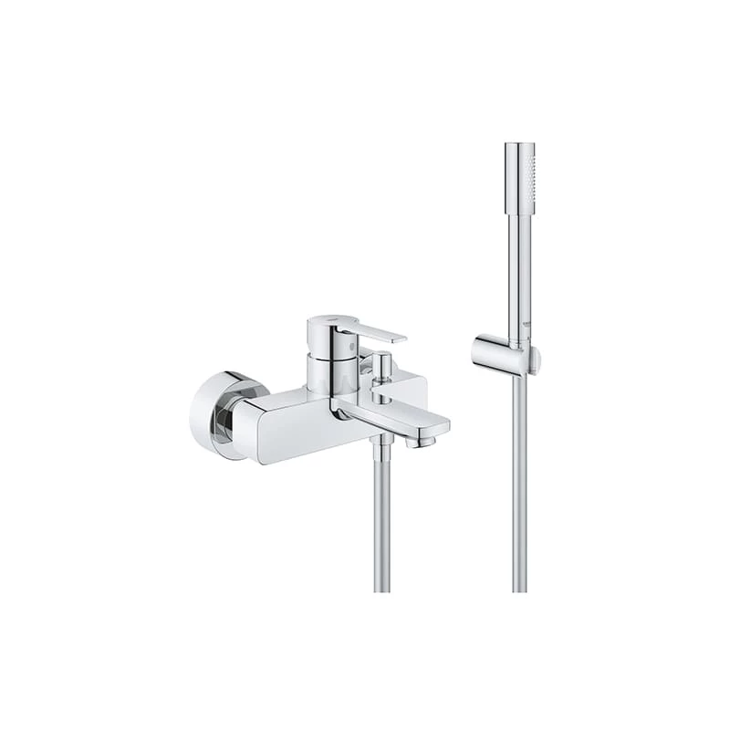 Grohe Lineare egykaros kádtöltő- és zuhany csaptelep, 1/2", fix falitartós zuhany garnitúrával