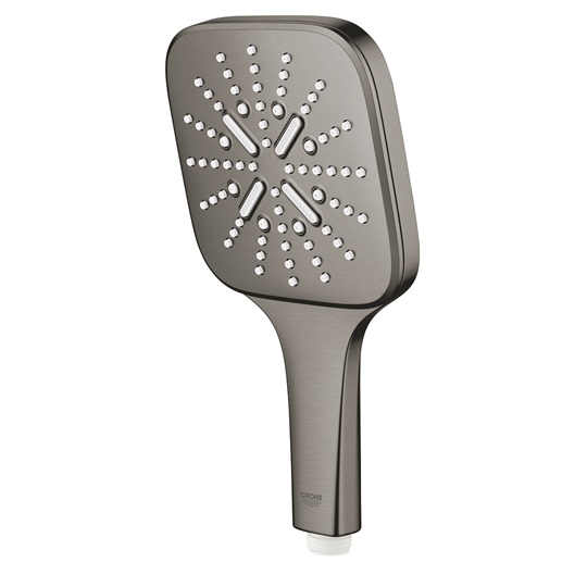 Grohe Rainshower Smartactive 130 Cube kézizuhany, 3 féle vízsugárral, pol. hard grafite felület