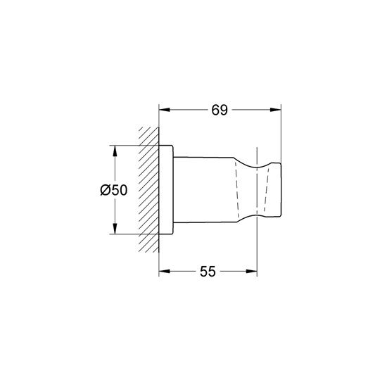 Grohe Rainshower fix tartó, brushed hard graphite