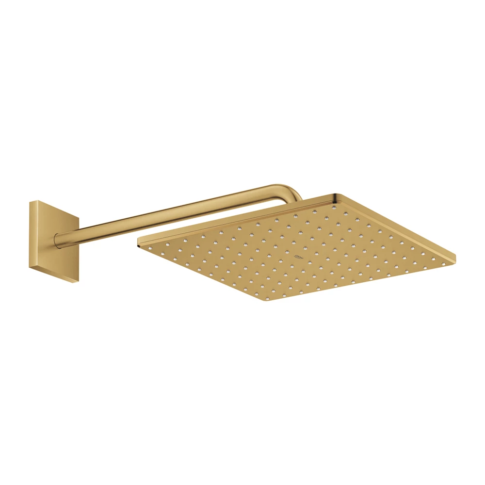 Grohe Rainshower mono  Cube fejzuhany készlet 310mm 1 funkciós esőztetőv 422mm-es fali zuhanykarral, Brushed Cool Sunris