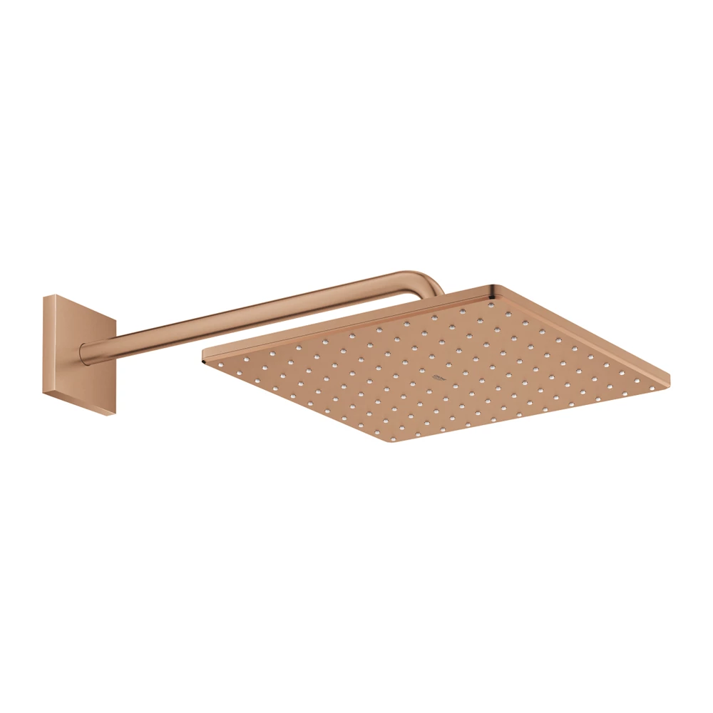 Grohe Rainshower mono Cube fejzuhany készlet 310mm 1 funkciós esőztető,422mm-es fali zuhanykarral,Brushed Warm Sunset