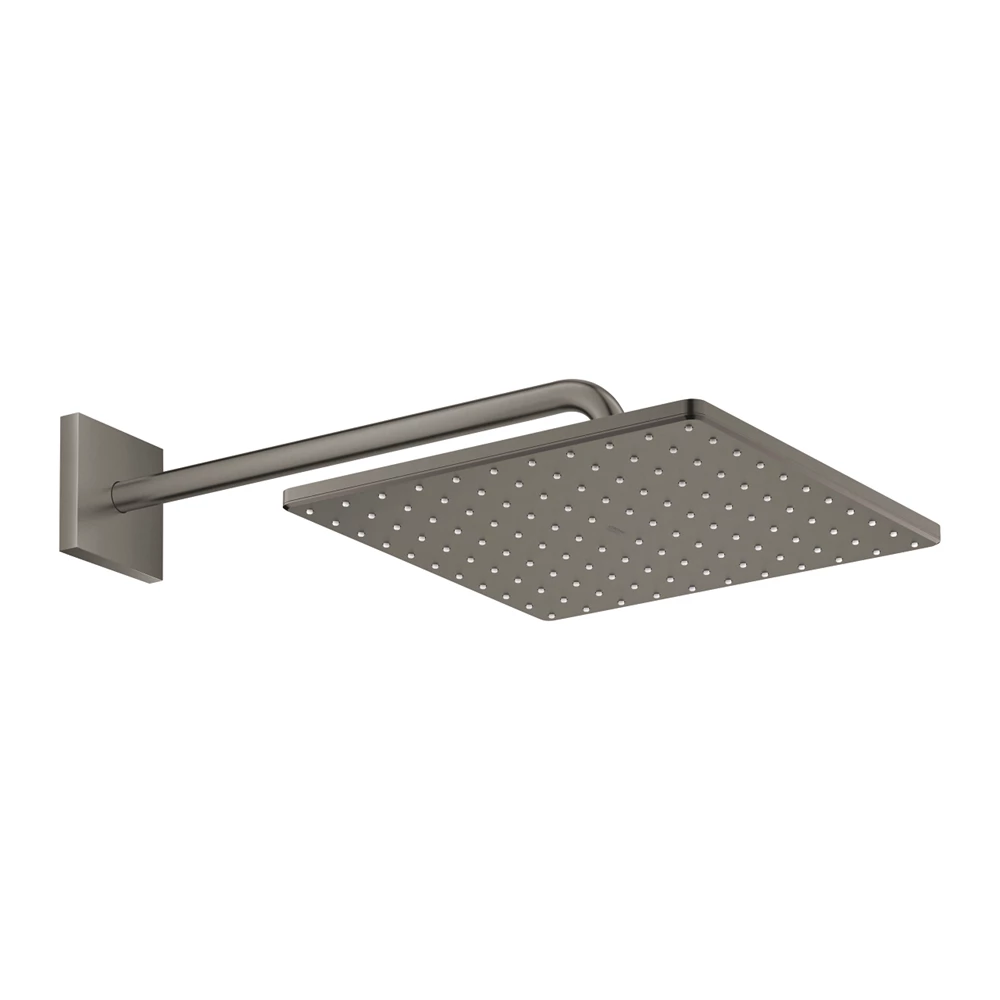 Grohe Rainshower mono  Cube fejzuhany készlet 310mm 1 funkciós esőztető, 422mm-es fali zuhanykarral, Brushed Hard Grafit