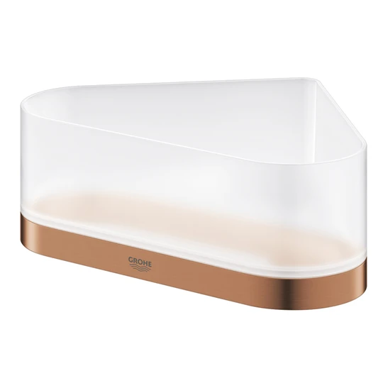 Grohe Selection sarok tároló rekesz, tartókonzollal, opálos fehér színű műanyag betéttel, matt warm sunset  szín