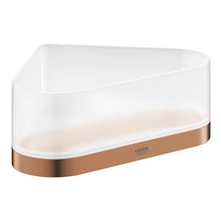 Grohe Selection sarok tároló rekesz, tartókonzollal, opálos fehér színű műanyag betéttel, matt warm sunset  szín