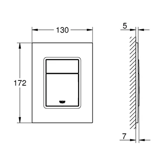 Grohe Skate Cosmopolitan S két mennyiséges wc öblítő nyomólap, alpin fehér színű felület