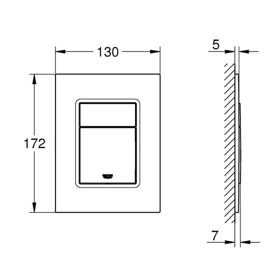 Grohe Skate Cosmopolitan S két mennyiséges wc öblítő nyomólap, alpin fehér színű felület