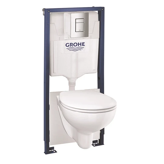 Grohe Solido 5 az 1-ben wc csésze ülőkével, tartállyal, szerelőkerettel és nyomólappal, alpin fehér