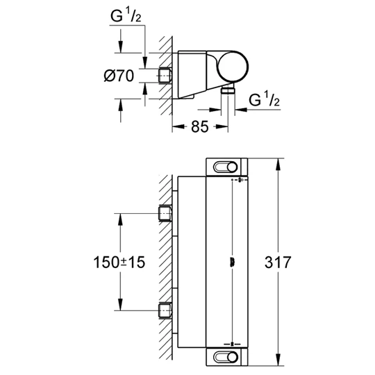 Grohe Tempesta Cosmopolitan System 210 zuhanyrendszer egykaros csapteleppel