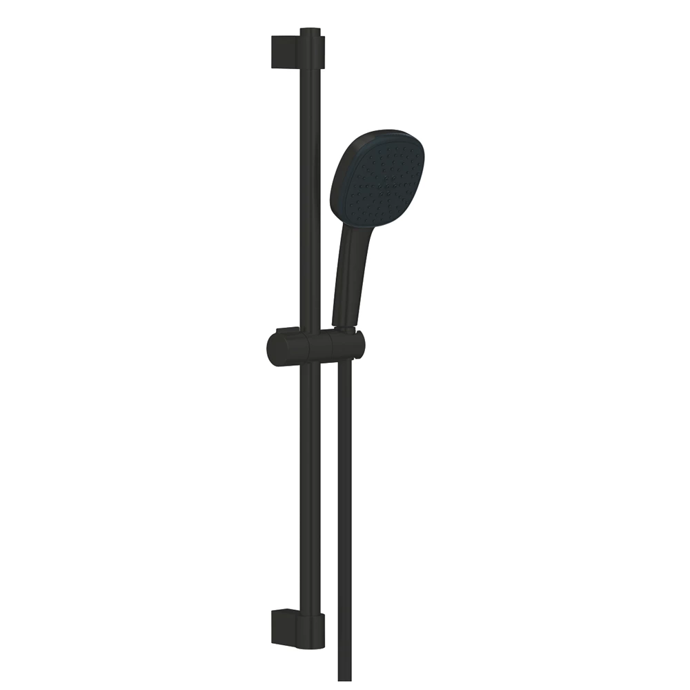 Grohe Tempesta Cube 110 rudas zuhanyszett 2 funkciós(szögletes) gégecső 1750mm, rúd 600mm, matt fekete