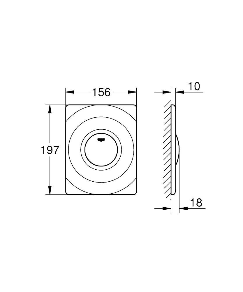 Grohe wc nyomólap álló Surf króm