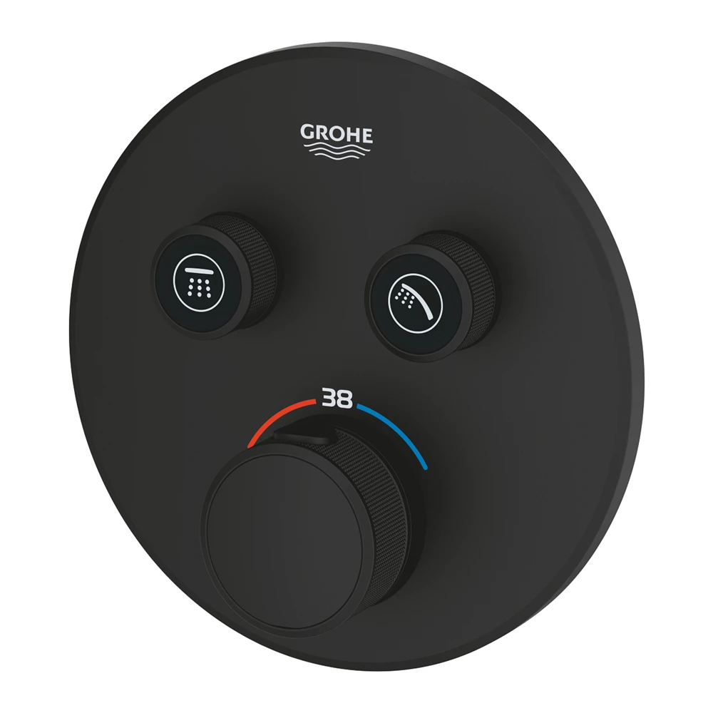 Grohtherm SmartControl Termosztátos keverő, 2-utas váltóval, Smartbox (35604000 külön rendelendő)Phantom Black
