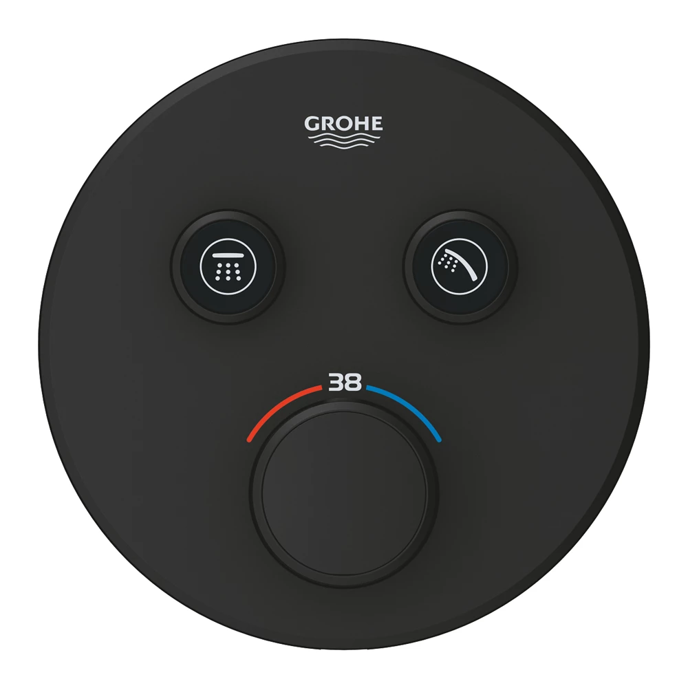 Grohtherm SmartControl Termosztátos keverő, 2-utas váltóval, Smartbox (35604000 külön rendelendő)Phantom Black