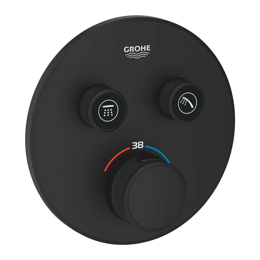 Grohtherm SmartControl Termosztátos keverő, 2-utas váltóval, Smartbox (35604000 külön rendelendő)Phantom Black