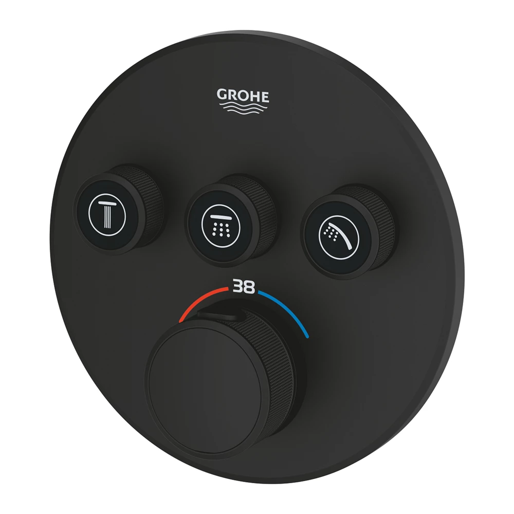 Grohtherm SmartControl Termosztátos keverő, 3-utas váltóval, Smartbox (35604000 külön rendelendő)Phantom Bl.