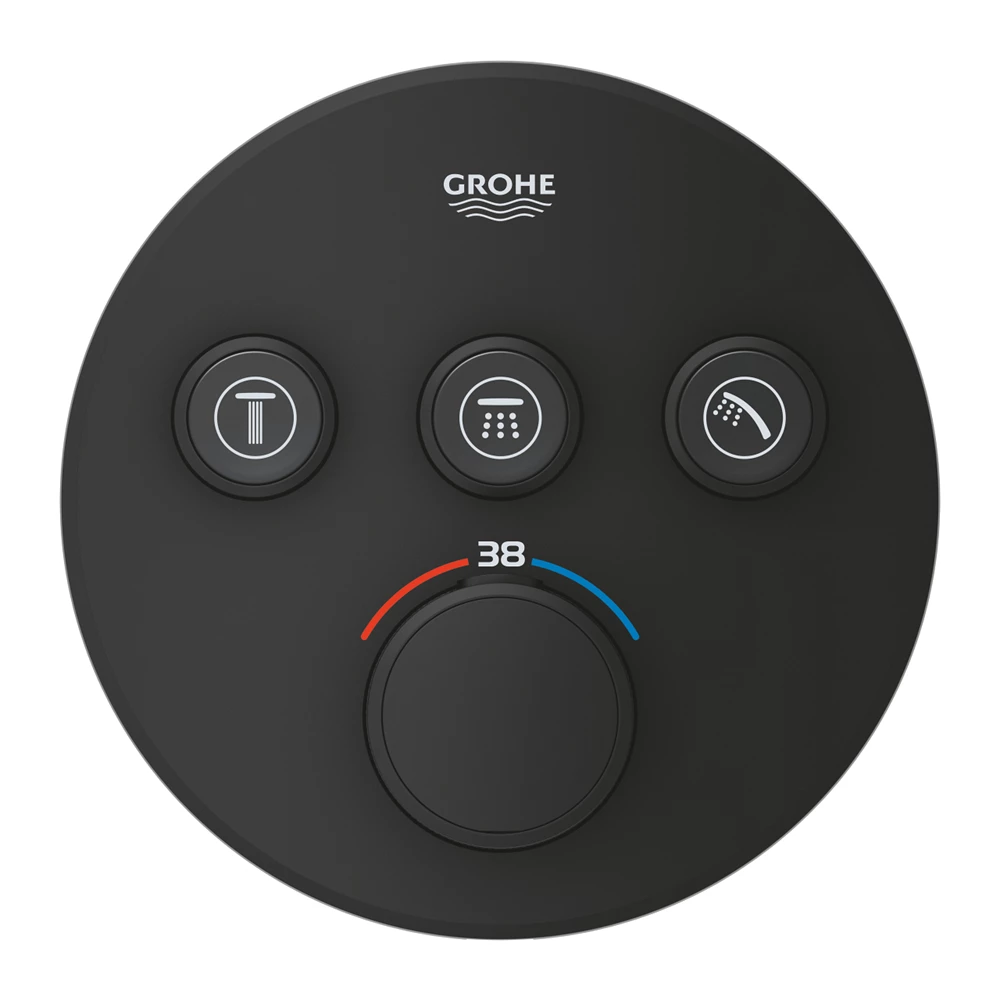 Grohtherm SmartControl Termosztátos keverő, 3-utas váltóval, Smartbox (35604000 külön rendelendő)Phantom Bl.