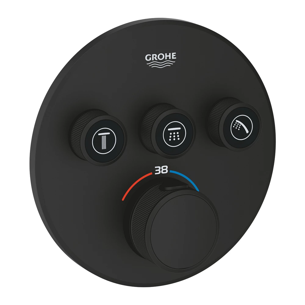 Grohtherm SmartControl Termosztátos keverő, 3-utas váltóval, Smartbox (35604000 külön rendelendő)Phantom Bl.