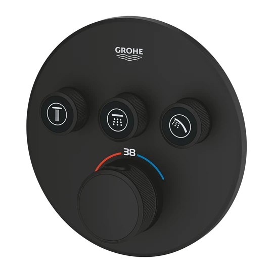 Grohtherm SmartControl Termosztátos keverő, 3-utas váltóval, Smartbox (35604000 külön rendelendő)Phantom Bl.