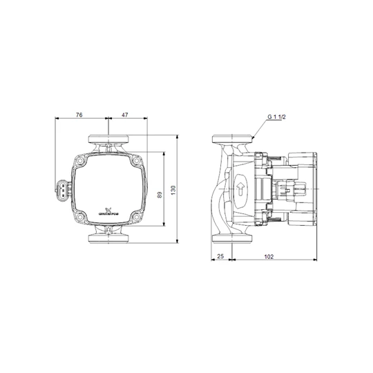 Grundfos ALPHA1 GO 25-80 130 220-240V 9H AC0