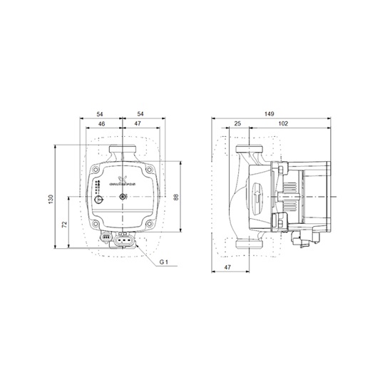 Grundfos ALPHA1 L 15-40 130 1x230V 50Hz 6H fűtési keringető szivattyú