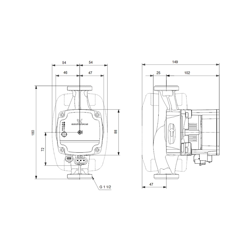 Grundfos ALPHA1 L 25-40 180 1x230V 50Hz 6H fűtési keringető szivattyú