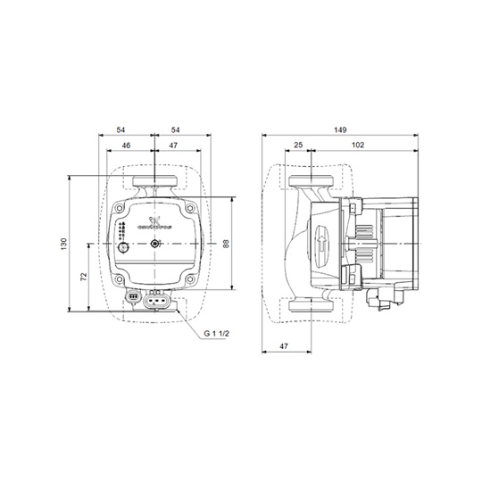 Grundfos ALPHA1 L 25-60 130 1x230V 50Hz 6H fűtési keringető szivattyú