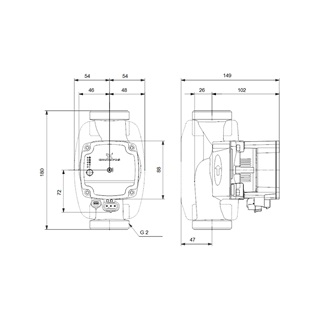 Grundfos ALPHA1 L 32-40 180 1x230V 50Hz 6H fűtési keringető szivattyú