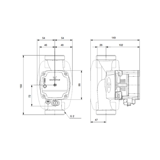 Grundfos ALPHA1 L 32-40 180 1x230V 50Hz 6H fűtési keringető szivattyú