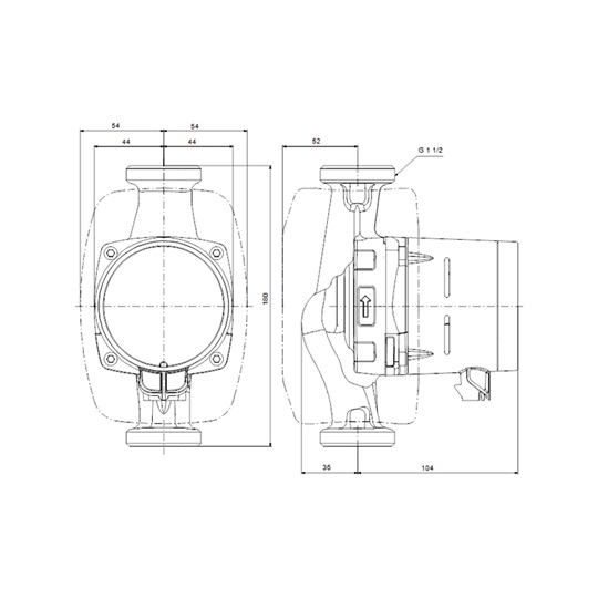 Grundfos ALPHA2 25-40 180 1x230V 50Hz 6H fűtési keringető szivattyú