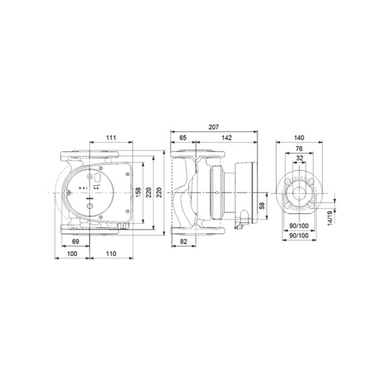 Grundfos MAGNA1 32-80 F 220 1x230V PN6/10, karimás fűtési keringető szivattyú