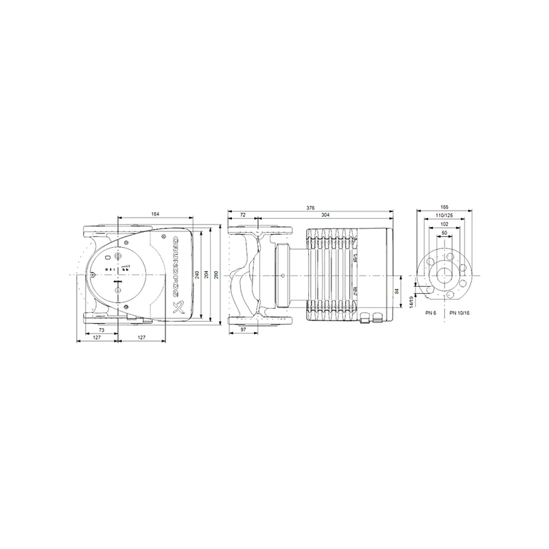 Grundfos MAGNA1 50-120 F 280 1x230V PN6/10 fűtési keringető szivattyú