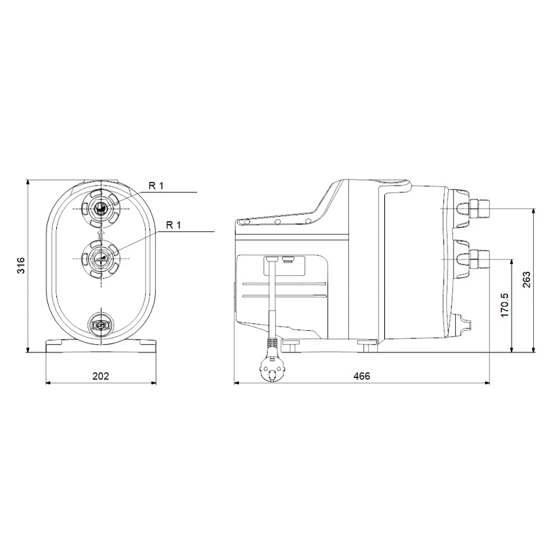 Grundfos SCALA1 5-55 1x230V 50Hz Schuko kompakt nyomásfokozó szvattyú