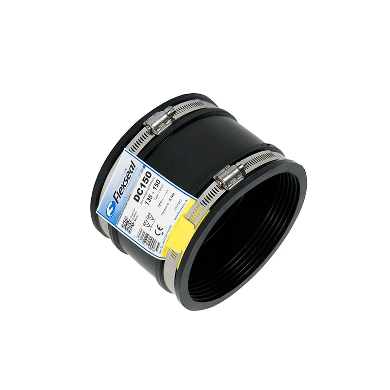 Gumikarmantyú csőtoldó, Flexseal XDR 215, átmérő: 200-215 mm, hossz: 150 mm, EPDM, max. 0,6 bar