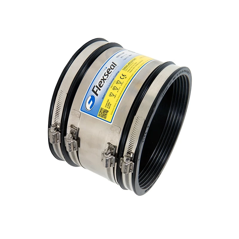 Gumikarmantyú csőtoldó merevítő pánttal, Flexseal XSB 310, átmérő: 285-310 mm, hossz: 190 mm, max. 2,5 bar