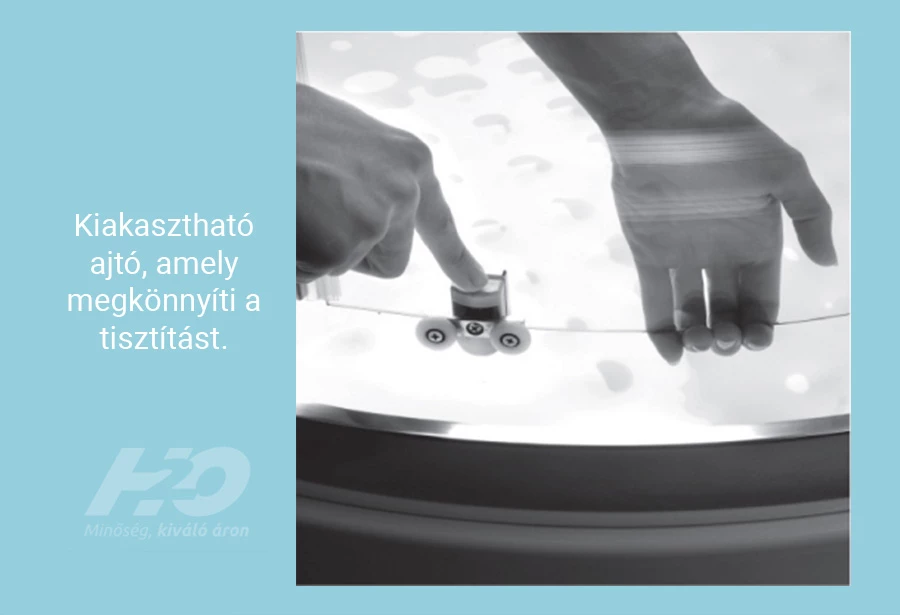 H2O Comfort A íves zuhanykabin 90*90  fekete 10229090-54-01