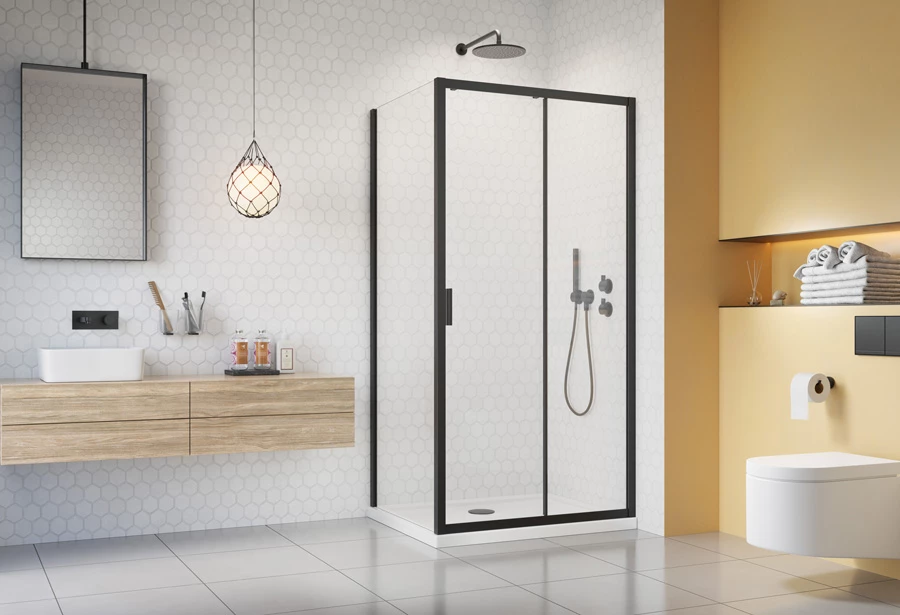 H2O Comfort S Black DWJ 80cm zuhanykabin oldalfal fekete 10270080-54-01