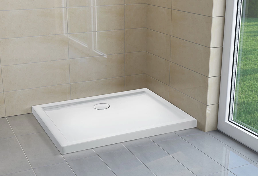 H2O Nero D Slim 100x80x5,5 cm zuhanytálca + Ajándék szifon