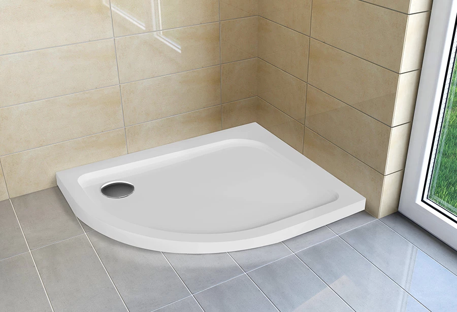H2O Nero E Slim 100x80x5 cm aszimmetrikus zuhanytálca balos+Ajándék szifon